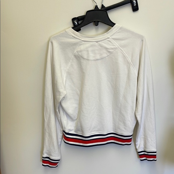 Champion White Sweatshirt with Red and Blue Accents - Picture 4 of 4